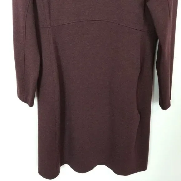 Duluth Trading Co. Women's Wearwithall Ponte Knit Long Sleeve Dress Sz L Maroon - Picture 3 of 7